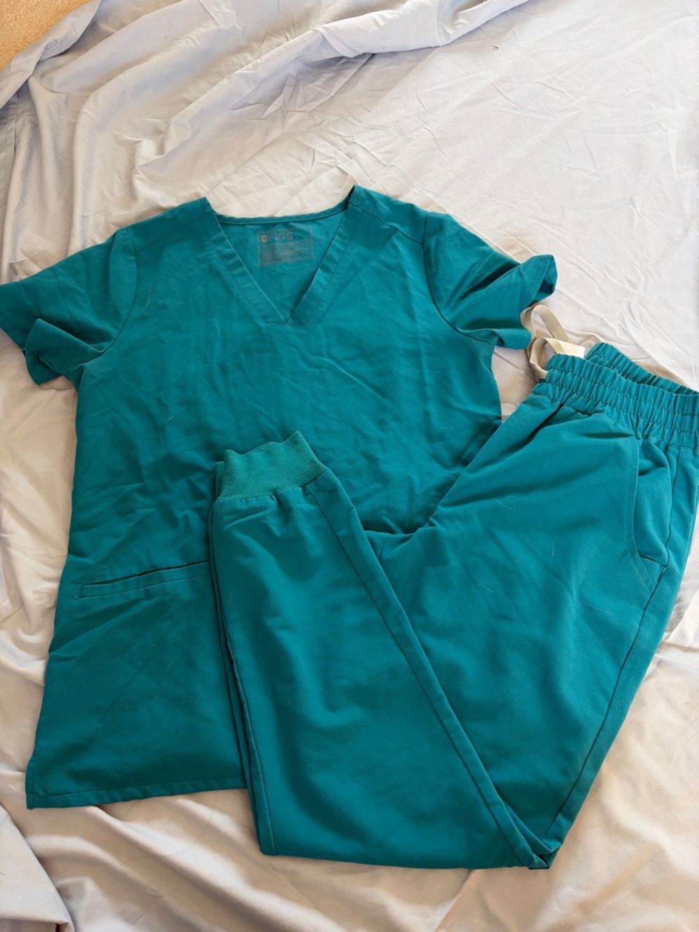 Pacific Blue Figs Medical Scrub Top & Jogger Set